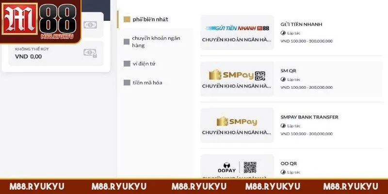 Nạp tiền vào tài khoản chính chủ trải nghiệm trò chơi hấp dẫn